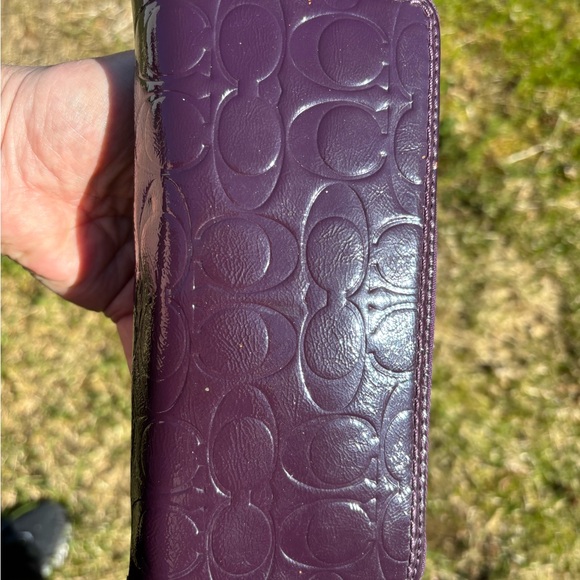 Coach Trifold Deep Prple Turnlock Wallet - Picture 7 of 13